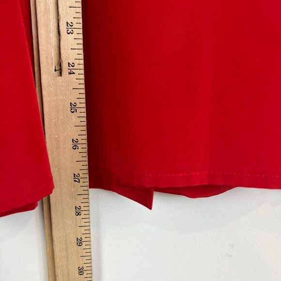 Vintage 80s Elite Women's 18 Red Long Sleeve Regal Ruffled Button Down Shirt Top - Picture 8 of 15